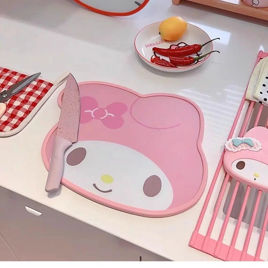 เขียงลายการ์ตูนซานริโอ้ เฮลโลคิตตี้ คุโรมิ น่ารัก ใช้ในครัวเรือน สำหรับหั่นผลไม้ ของขวัญสำหรับเด็กผู้หญิง