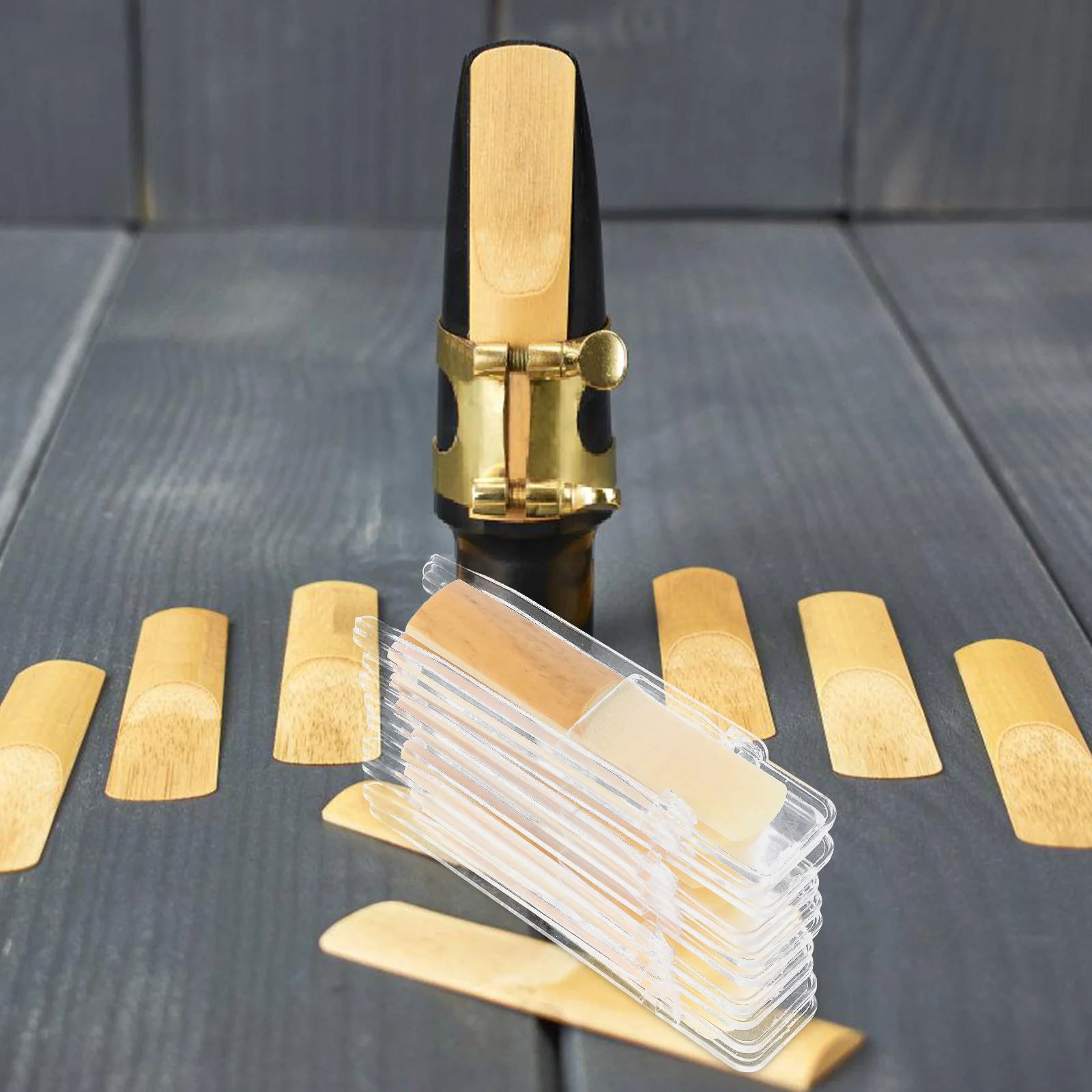 

10pcs Soprano 2.87X0.75X0.08In Wooden Saxophone Reeds Moderate Hardness Clear Sound Long Lasting