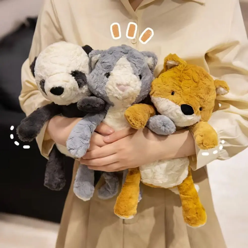 

Grey Cat Panda Plush Toy PP Cotton Brown dog Monkey Plush Doll Standing Kawaii Animal Cat Plush Doll Birthday Christmas