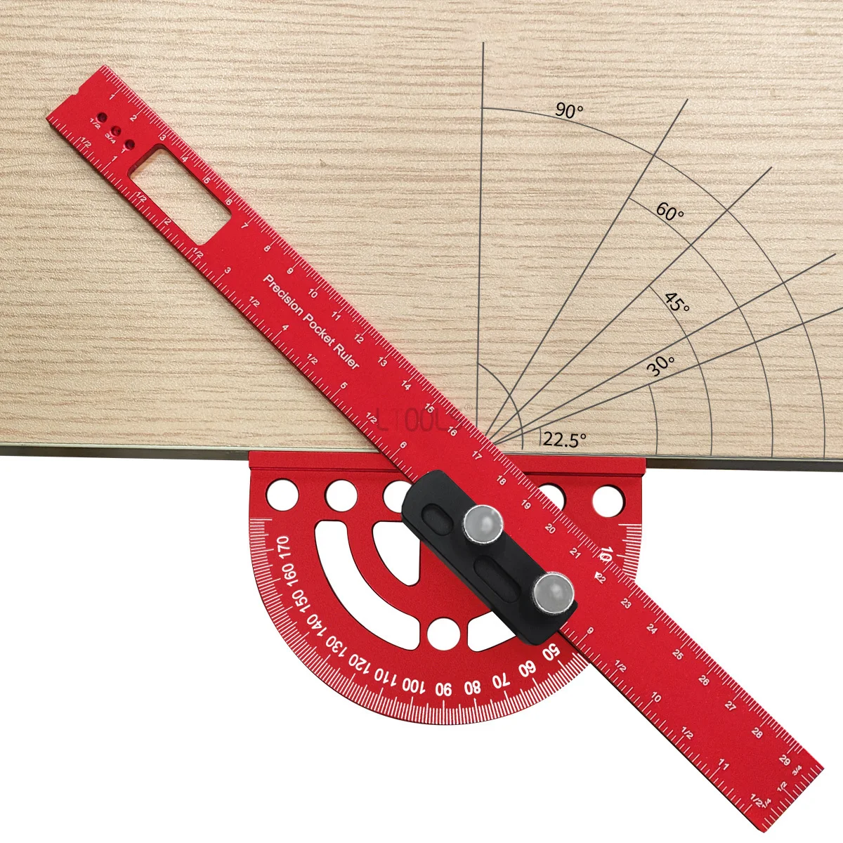 180° Adjustable Alignment Multi-Angle Measuring Ruler Adjustable Multi-Angle Multi-Angle Guide Auxiliary Clamp Kit Diy Tools