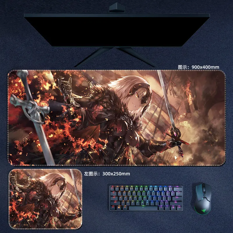 페이트 스테이 나이트 마우스 패드 애니메이션 그랜드 오더 세이버 투사카 린 루저 마우스패드 컴퓨터 키보드 패드 만화 액세서리 데스크 매트