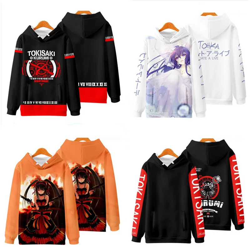 Japan Anime Date A Live Girl Tokisaki Kurumi Nightmare 3D Printed Men's Sweatshirt Hooded Hoodies Harajuku Casual Man Clothes a0