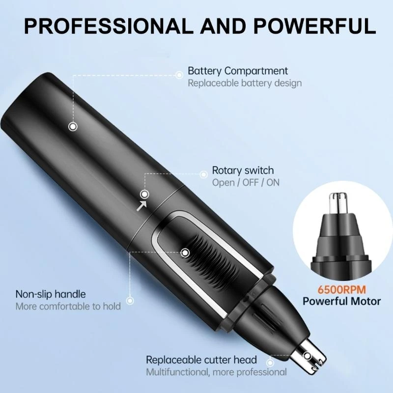 Plastic Electric Nose Hair Trimmer Rechargeable Electric Eyebrow Trimmer Electric Nasal Hair Scraper Perfect for Man