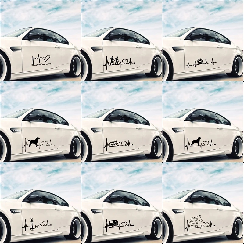 

Latest ECG auto sticker accessories. Vinyl mural decal, personality suitable for acesor decorative electrocardiographic PVC