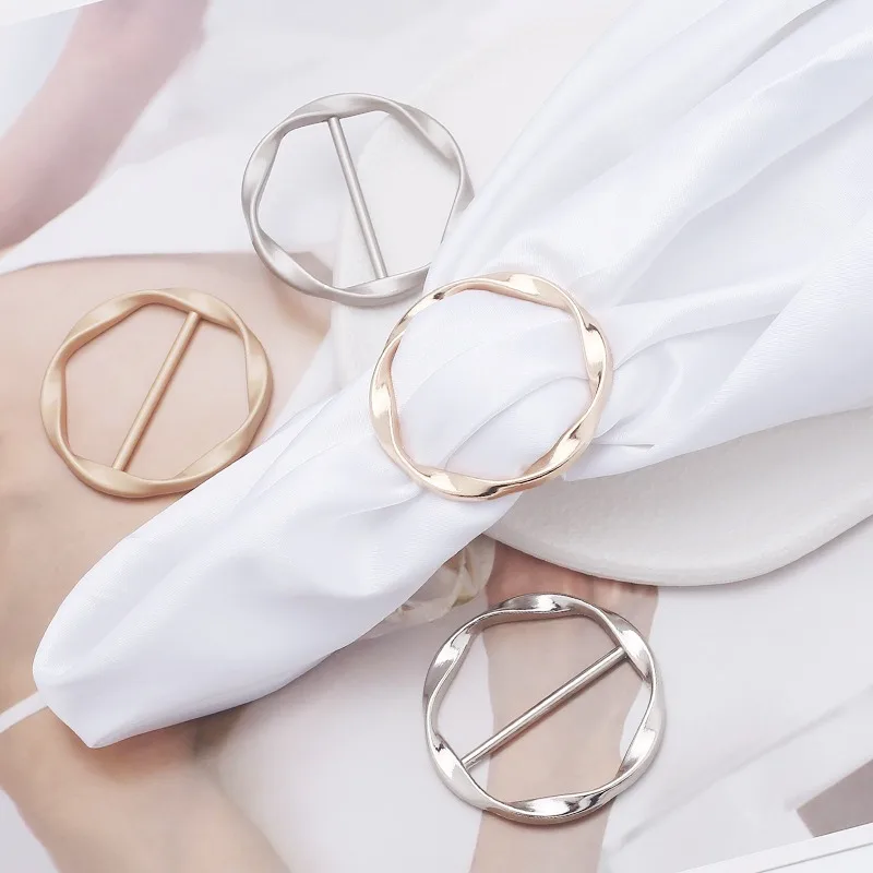 5 Peças de Fivelas de Metal Redondas e Versáteis para Roupas, Clipe de Gravata, Broche, Fivela de Cintura