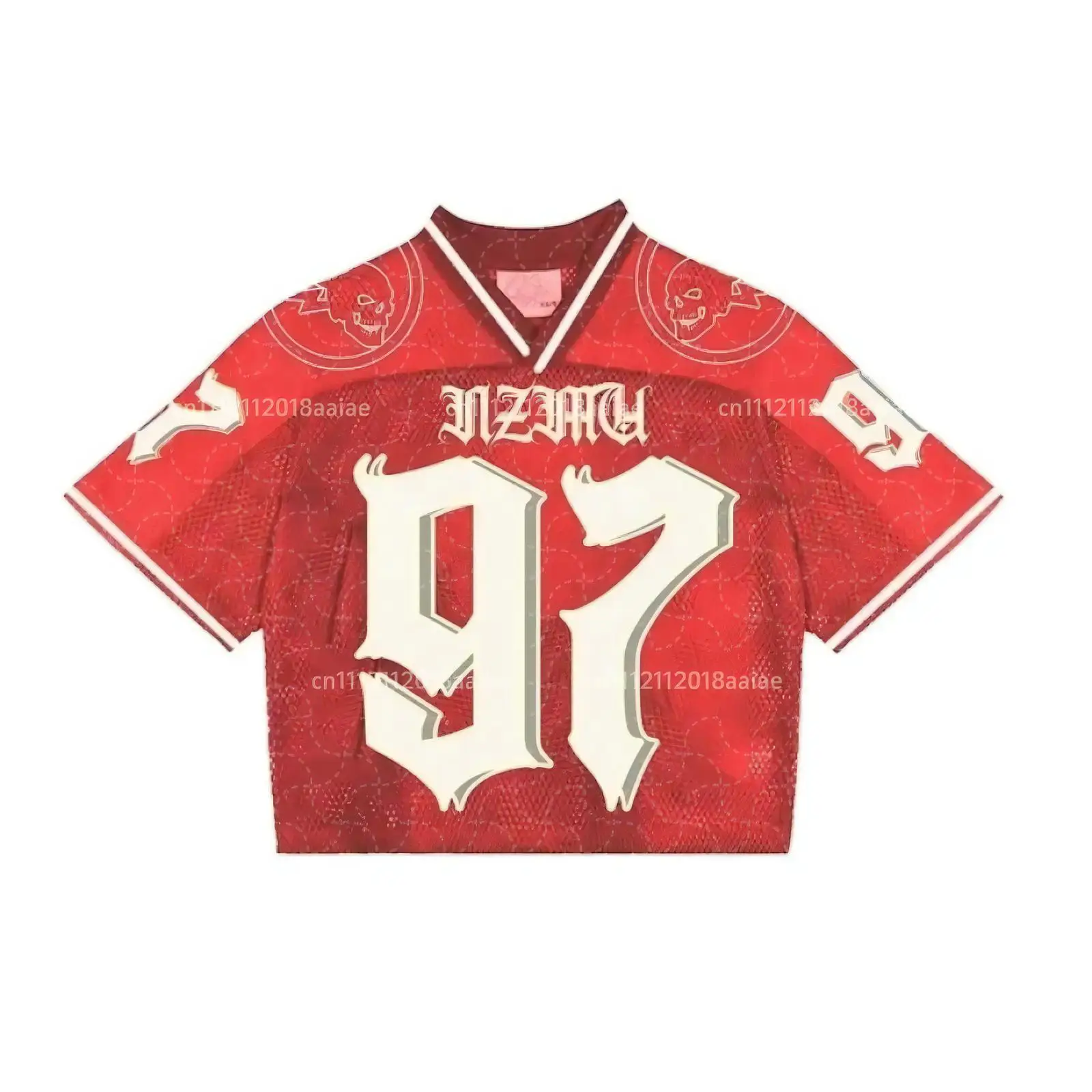 T-shirt de sport de football NO.97, style été, séchage rapide, manches courtes, col en V, pour hommes, enfants, garçons, unisexe