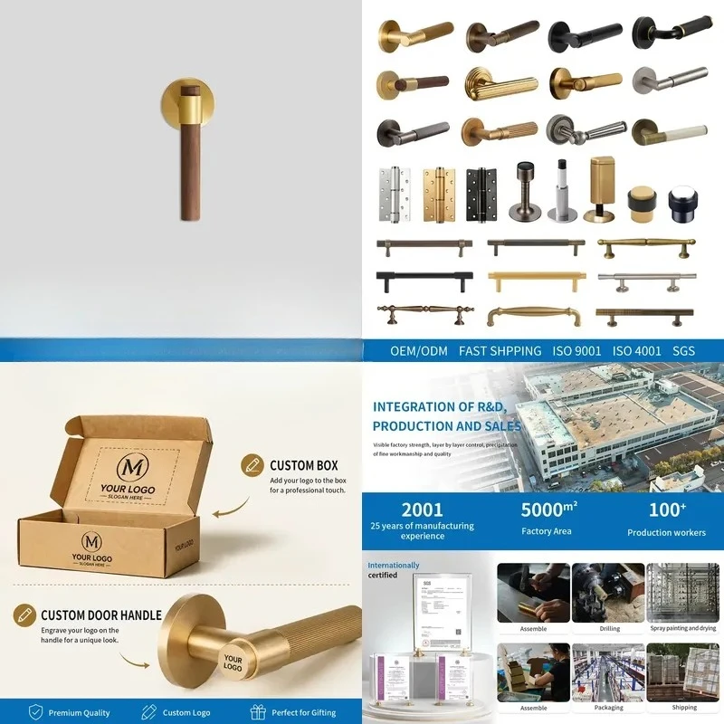 for Brass Door Walnut Tie Rod Interior Door Kit H59 Custom  50 Pieces Factory