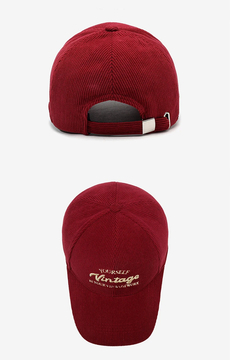 FS Brand 3D Letter Corduroy Caps For Men Red Brown Baseball Cap Winter Windproof Women Golf Cap Street Trucker Hat Gorras Hombre