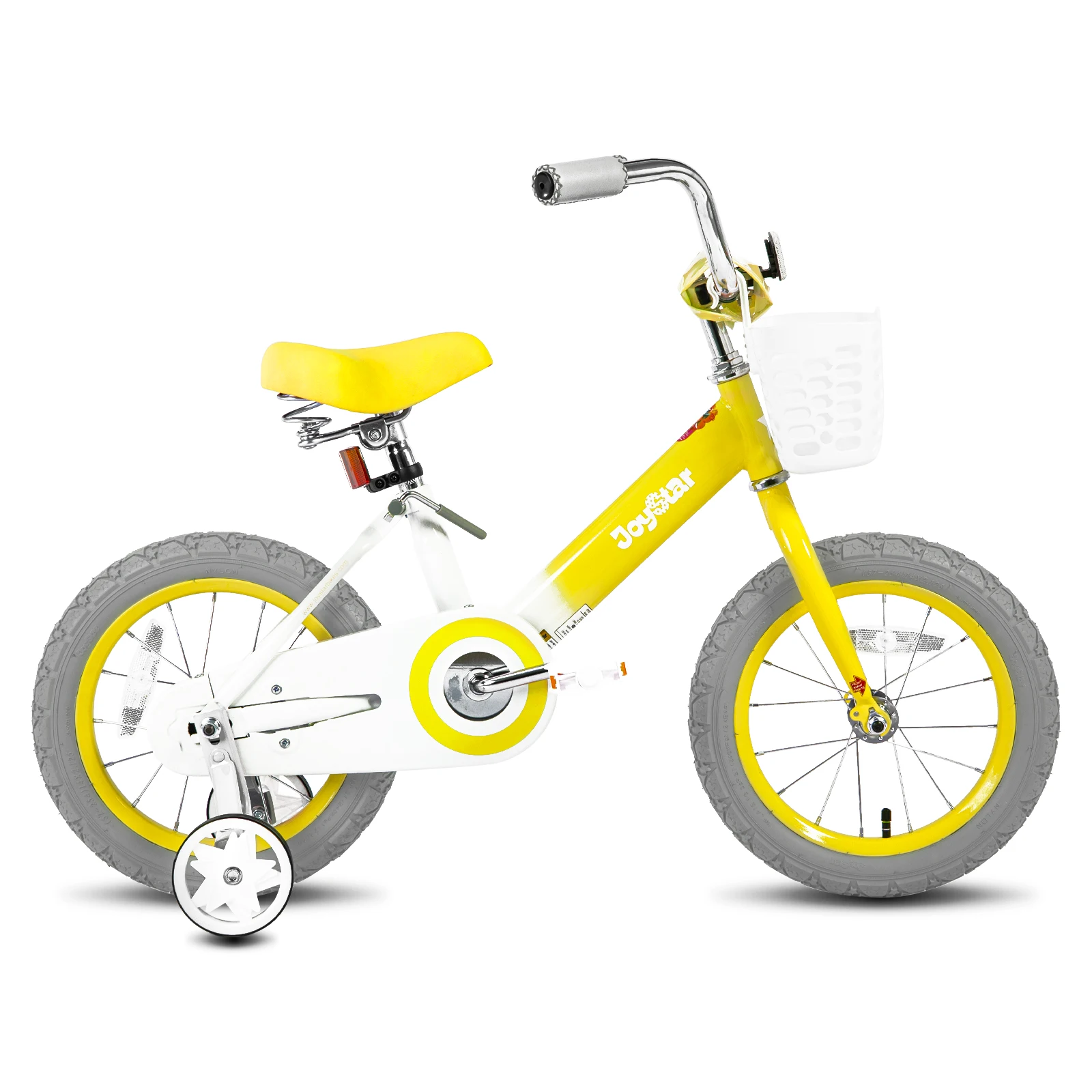 JOYSTAR Vintage Kids Bike with Training Wheels & Basket, 12 14 16 20 24 Inch Girls Bike for 2-14 Years Old, Yellow