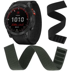 Bracelet en nylon à crochet et boucle pour Garmin Fenix, remplacement du bracelet de montre, accessoires de bracelet HR, 7X 7 6X 6 Pro, GPS 5 5X Plus 3, 22mm, 26mm