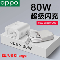 Original OPPO 80W SuperVOOC EU US Charger Fast Charging Power Adapter USB C Cable For OPPO Find N2 N3 N5 K12 K13 Plus A3 A5 Pro