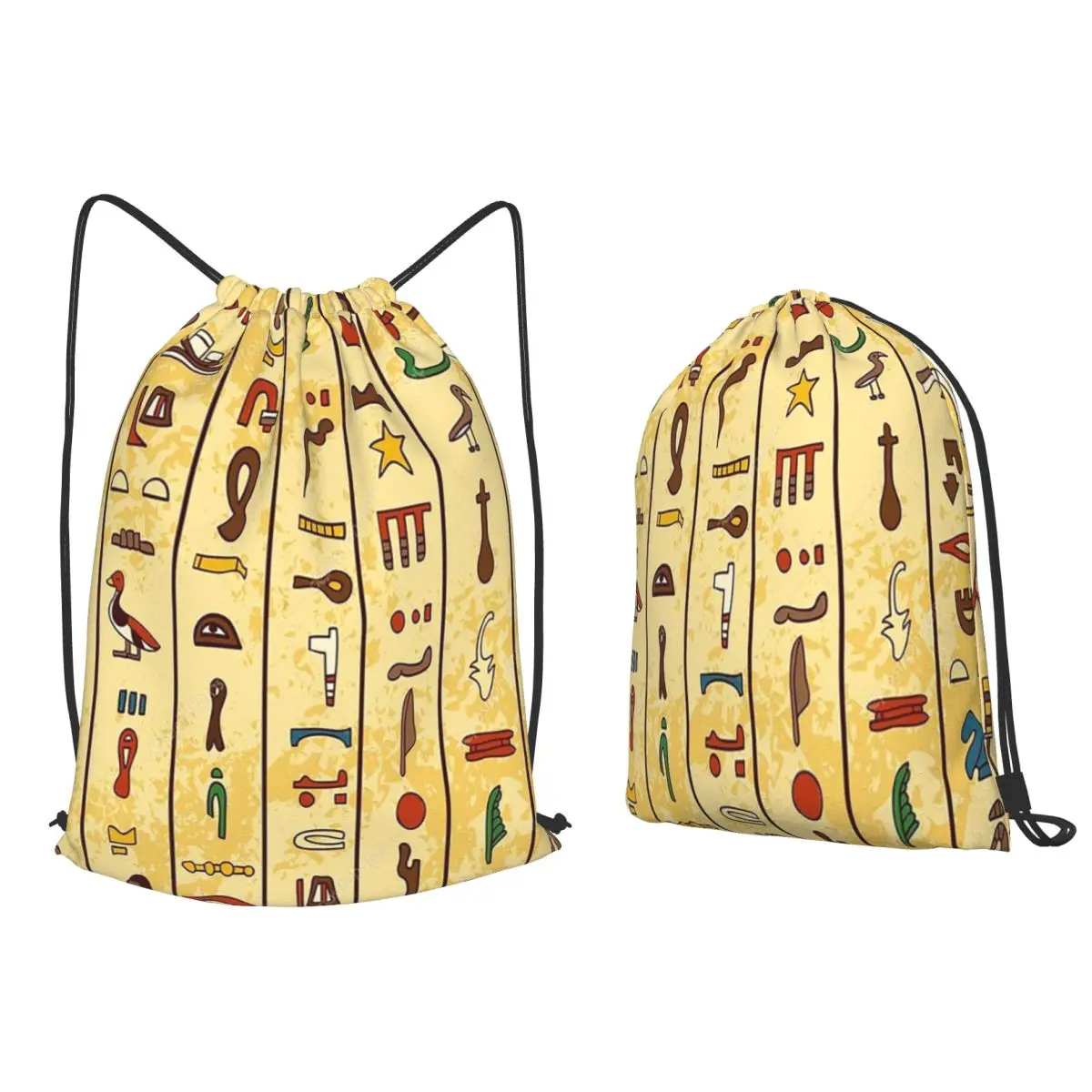 Patterns Of Ancient Egyptian Hieroglyphs Backpacks Multi-function Drawstring Bags Sports Bag Book Bags for Travel Students