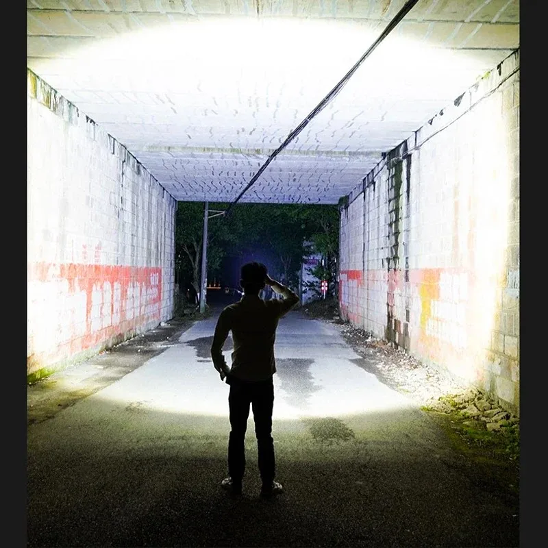 Torcia frontale COB ricaricabile a LED, leggera e impermeabile, per illuminazione da campeggio all'aperto