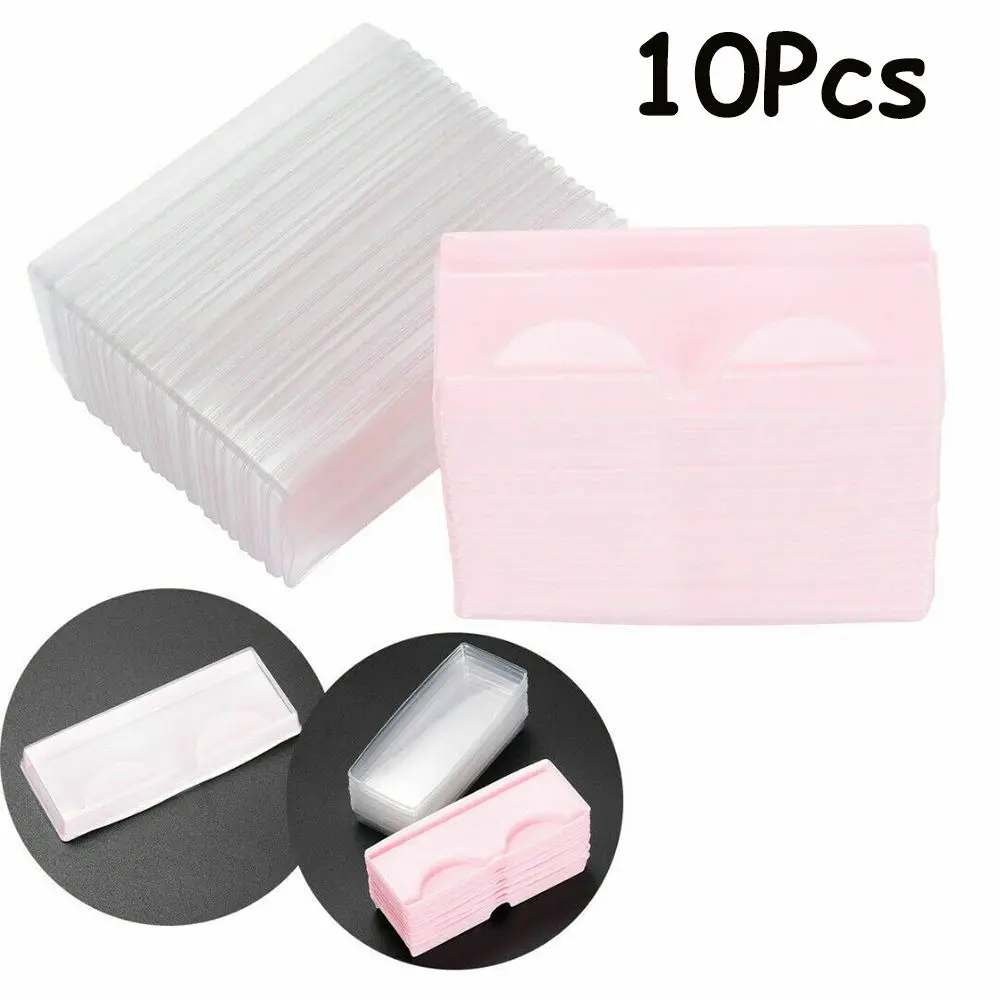 Pink Transparent Empty for Fake Lashes Reuseable Plastic Eyelashes Tray Eyelashes Storage Case Container Packing Box