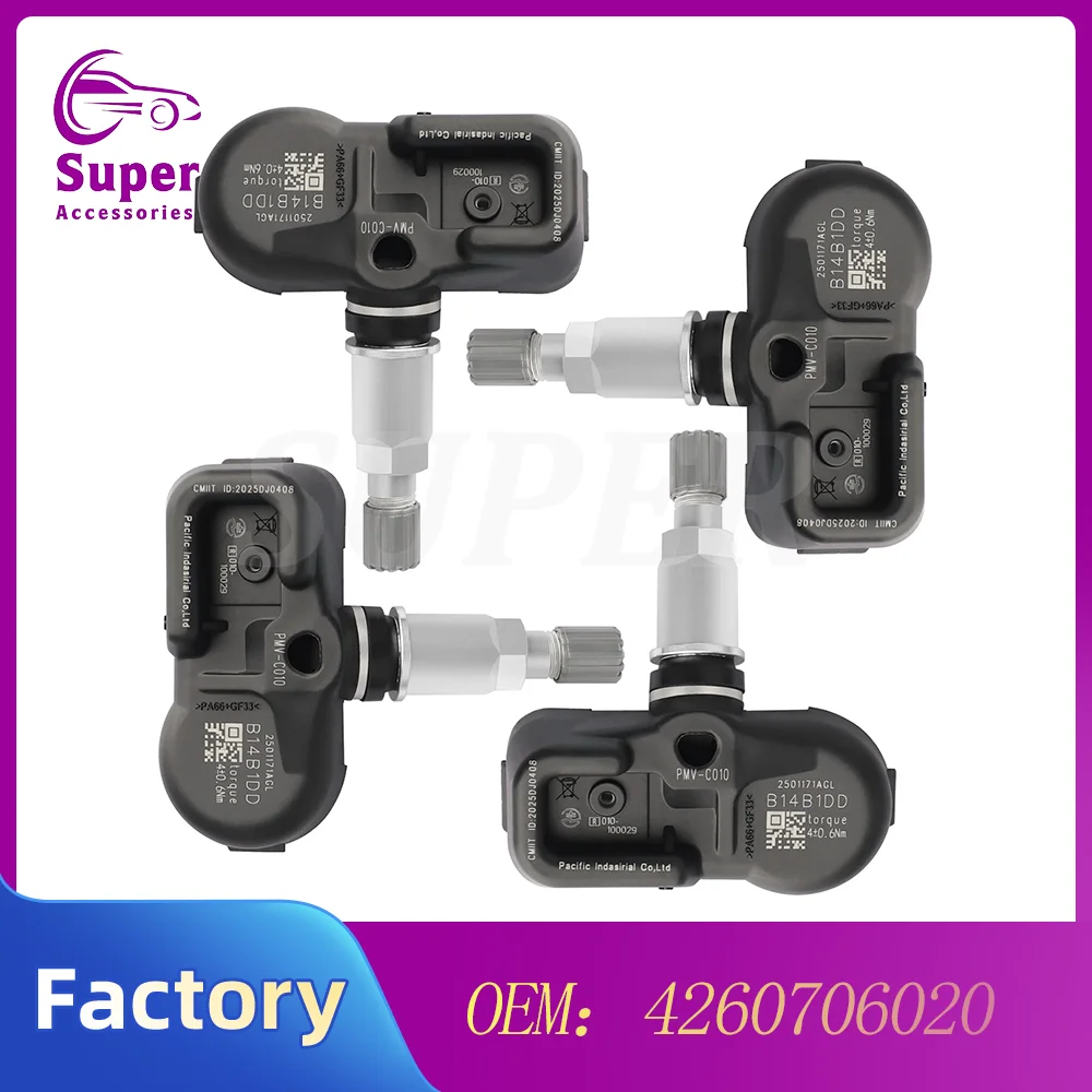 

Датчик контроля давления в шинах PMV-C010 42607-06020, 4 шт., для Toyota Avalon, Corolla, Prius, Yaris, Lexus ES300h, NX200t, TPMS 315 МГц