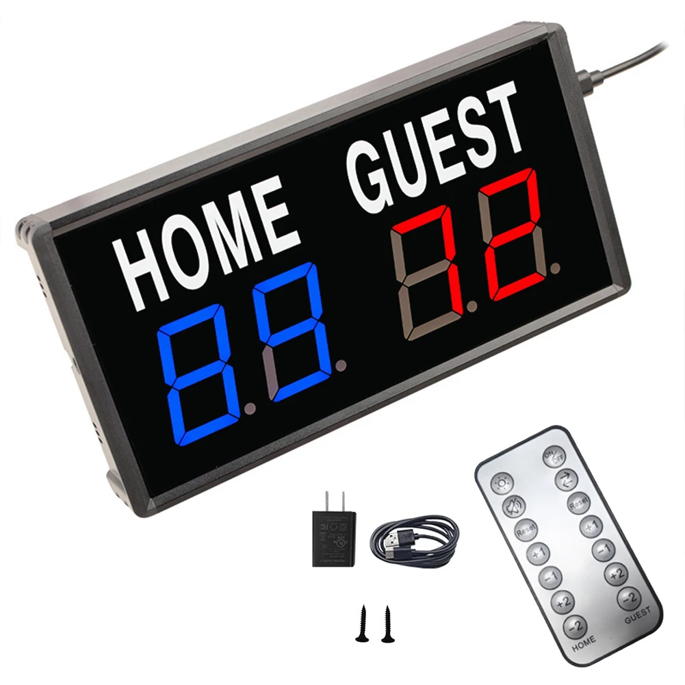 Digital Scoreboard With Remote EU/US/UK Plug Electronic Scoreboard 5 Levels Brightness For Team Sports Competitions Basketball