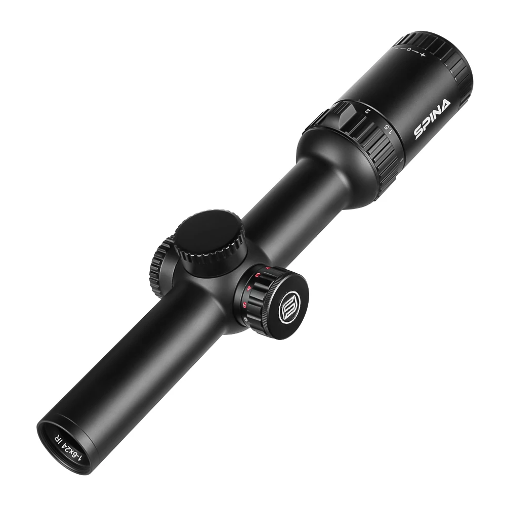 SPINA OPTICS 1-6X24 LPVO Tactical Riflescope With Red Dot And QD Mount Illuminated Glass Etched Reticle Sight Fit AR15.308.223