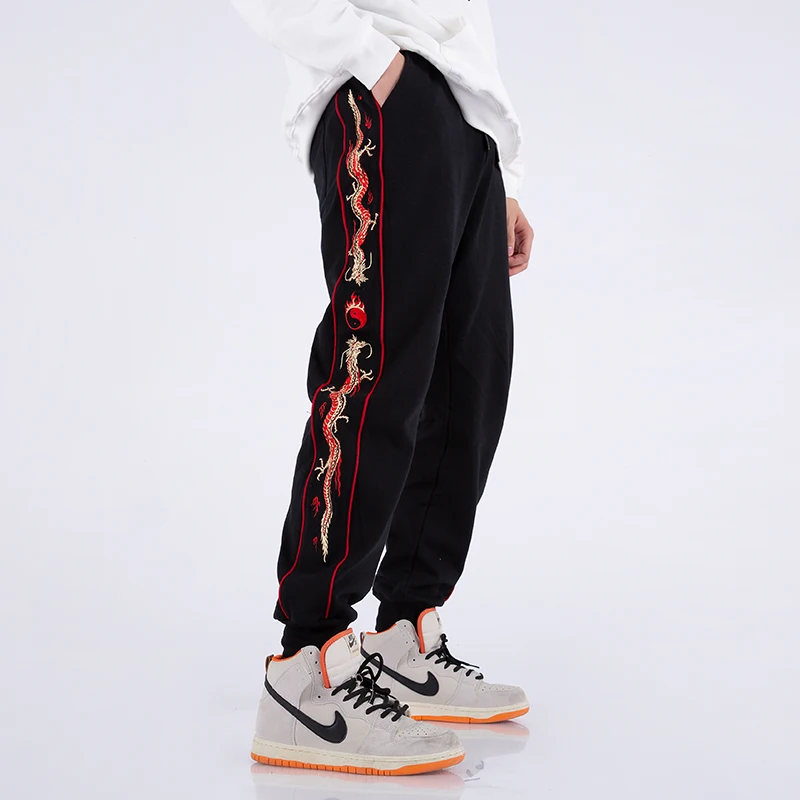 

Chinese Style Embroidery Printed Sweatpants Men's Autumn Fashion High-End Loose-Fitting Casual Ankle-Banded Sports Trendy Pants