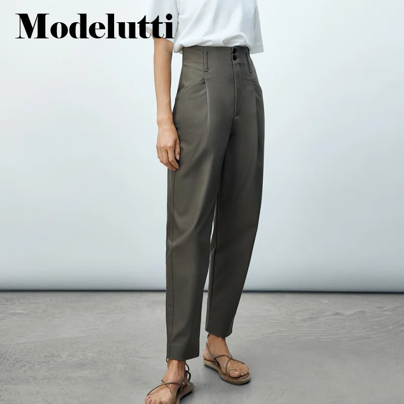 

Pants Women 2023 All-match Basic Style Minimalist Ladies Ankle-Length Trousers Straight Chic Leisure Popular Womens