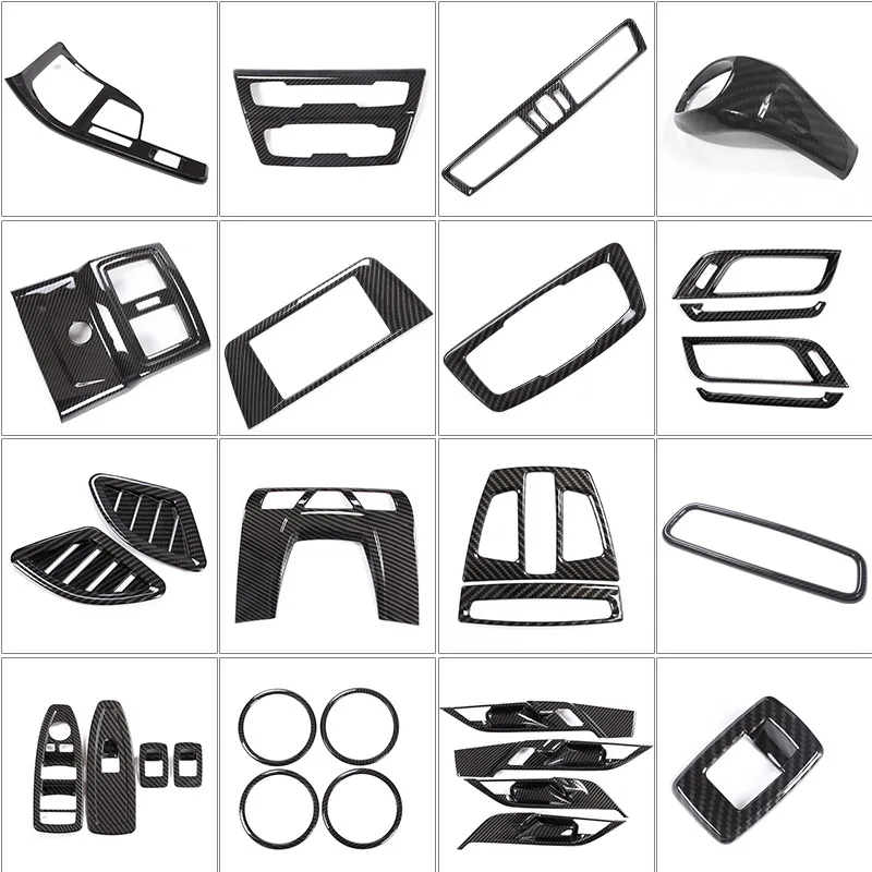 ABS Carbon fiber Car Interior Central Control Decoration Cover Frame Moldings Trim For BMW X1 X2 F47 F48 2016-22 Car Accessories