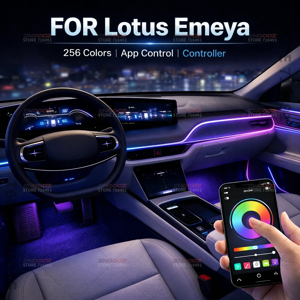 For Lotus Emeya 22in1 RGB Car Interior Acrylic Car Ambient Lights RGB Hidden Acrylic Strip Decoration Atmosphere Accessories