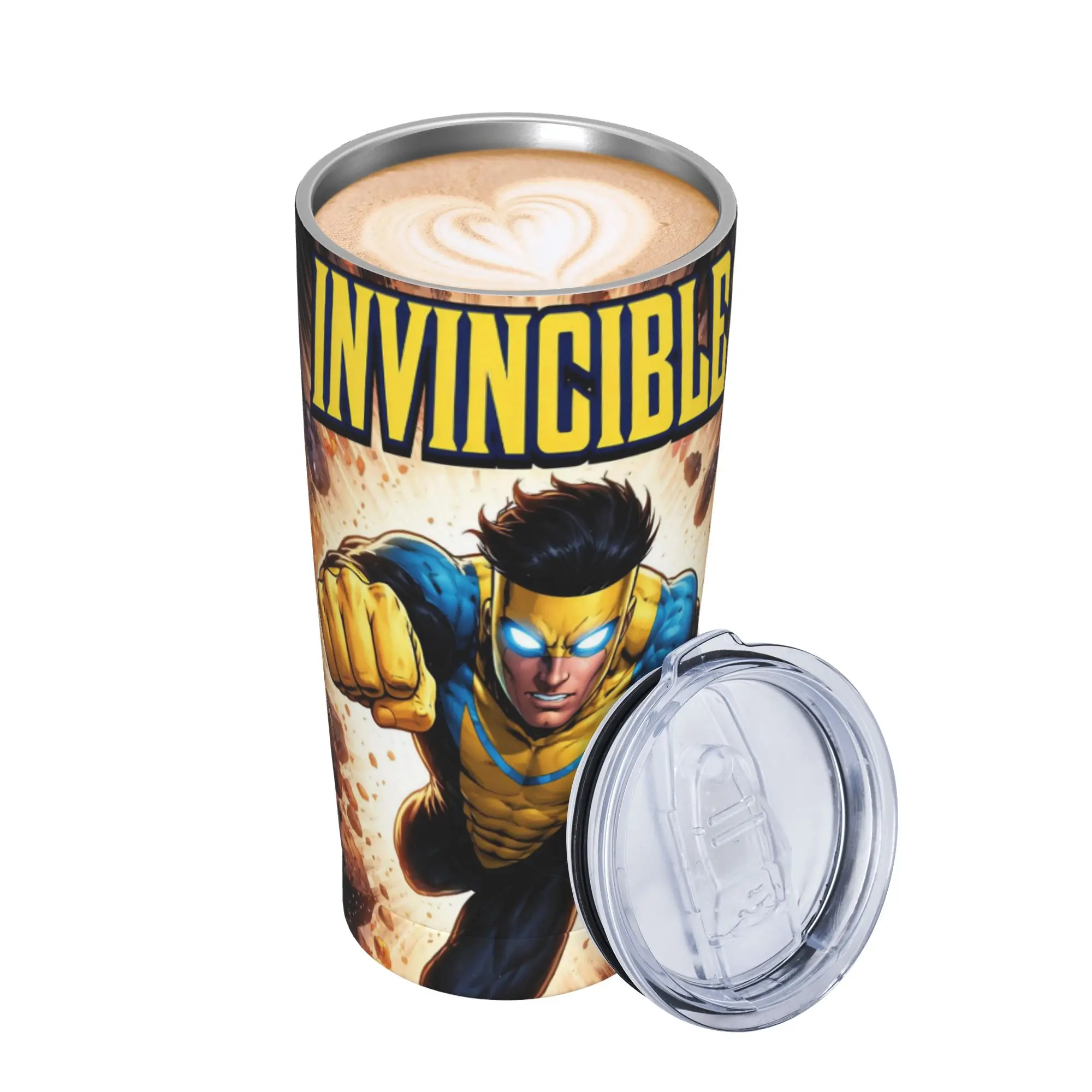 Invincibles Comic Insulated Tumbler with Straws Lid  Vacuum Coffee Mugs Outdoor Portable Car Bottle Cup 20oz