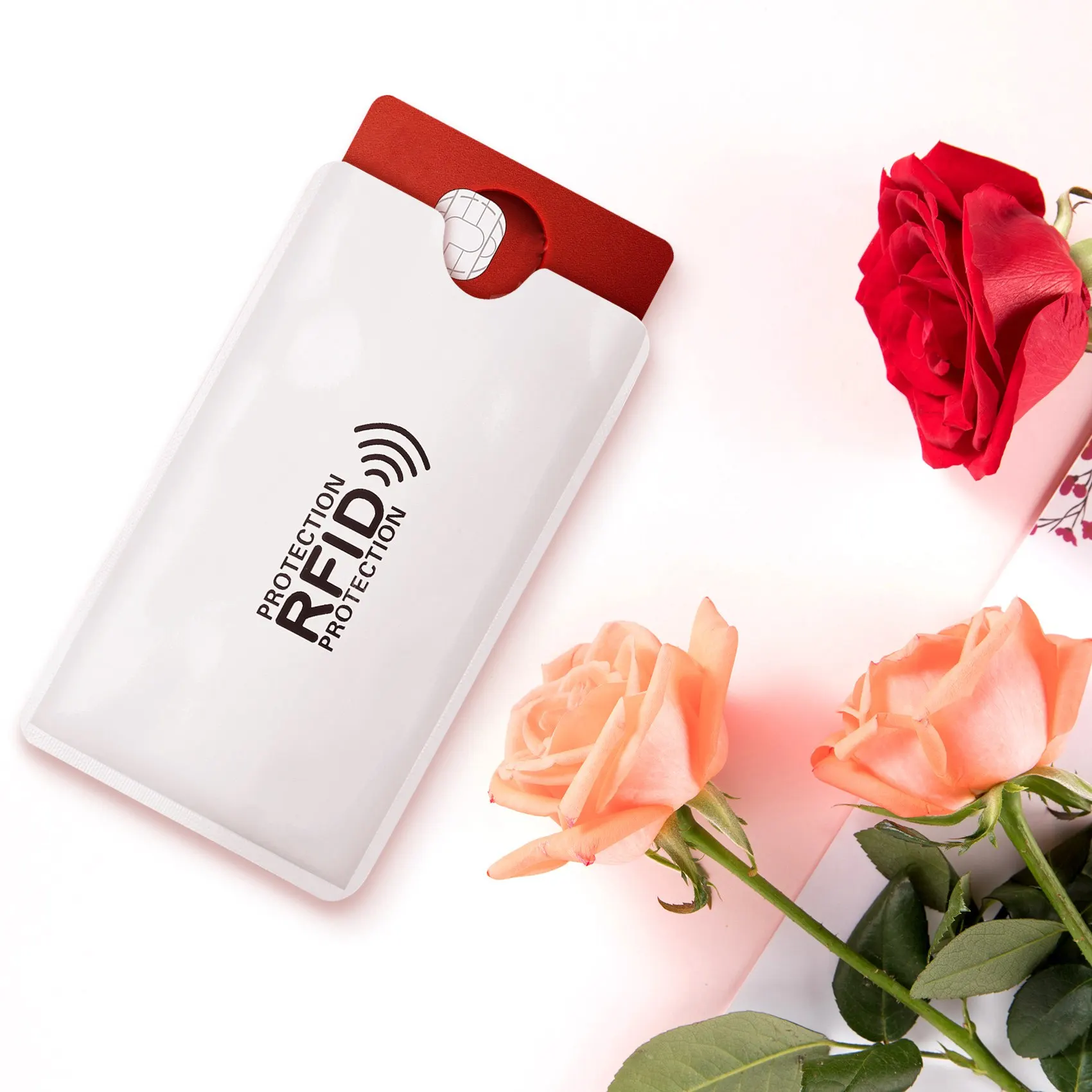 ABQR 10 шт., алюминиевая фольга, противоразмагничивающая крышка для карт, RFID-экранирующая сумка, NFC, противоугонная щетка для кредитных карт, защита для удостоверений личности