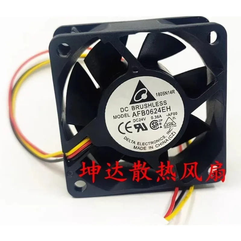 

New CPU Cooler Fan for Delta AFB0624EH-AF00 24V 0.36A 6025 High Air Volume Cooling Fan 60*60*25mm