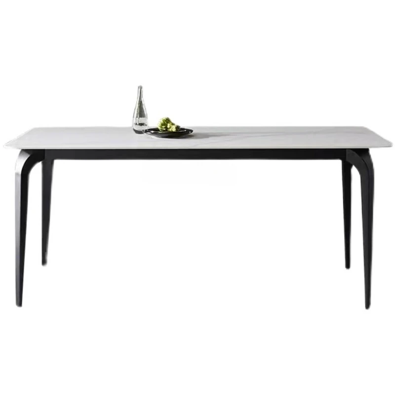 Italian Minimalist Modern Light Luxury Nordic Restaurant Dining Tables and Chairs Set Rectangular Marble Dining Table