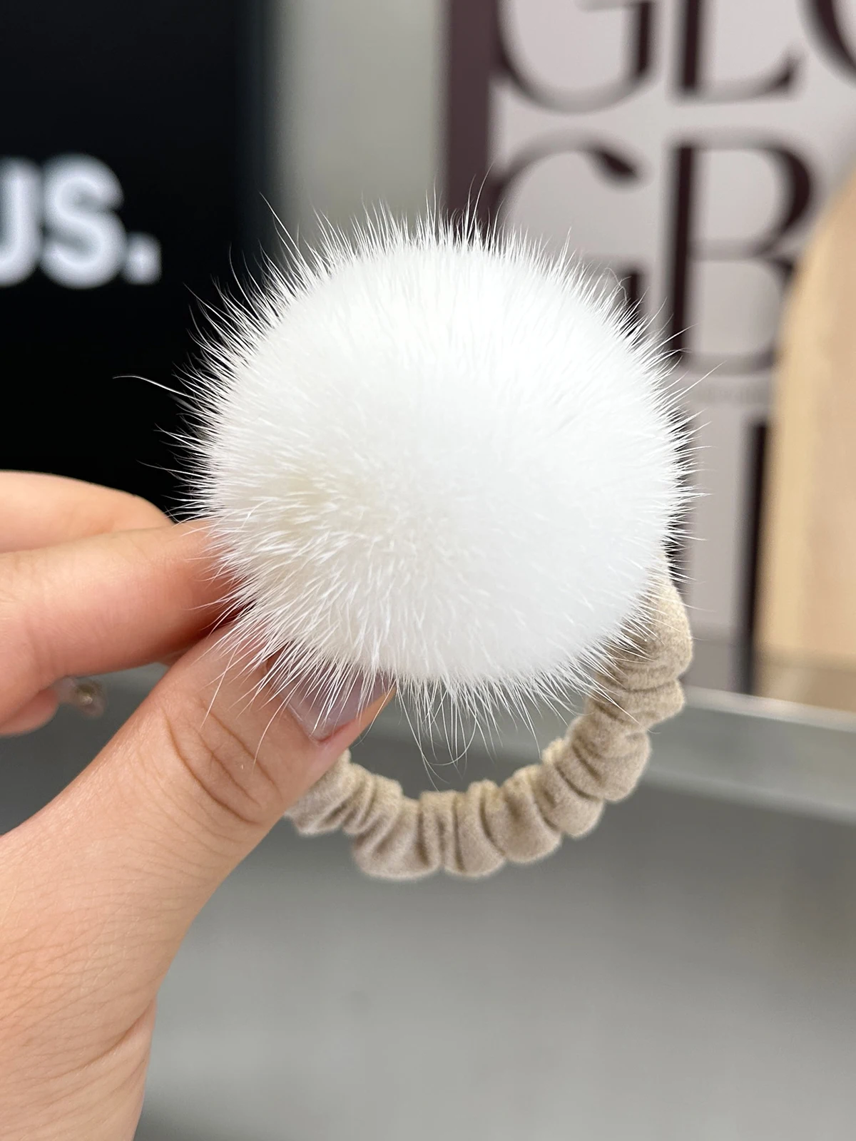 Hair Rope Real Mink Fur Ball Elastic Bands Woman Luxury Genuine Rubber Band Hair Ring Accessories Fur Fluffy Hair Ties Girls