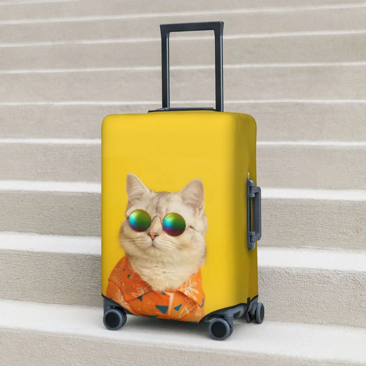 

Funny Cartoon Cat Suitcase Cover Animals Practical Business Protector Luggage Accesories Holiday