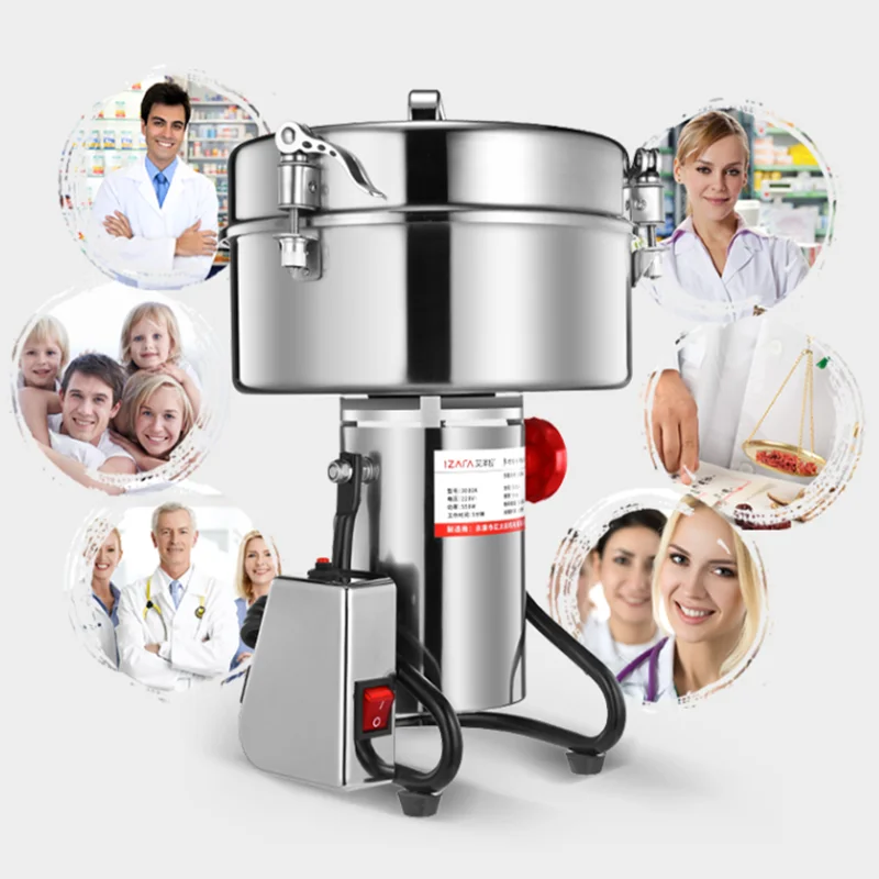 4500G Commercial Grain Grinder High Speed 4500W Cereals Medicinal Materials Spices Powder Crusher Stainless Steel Coffee Grinder