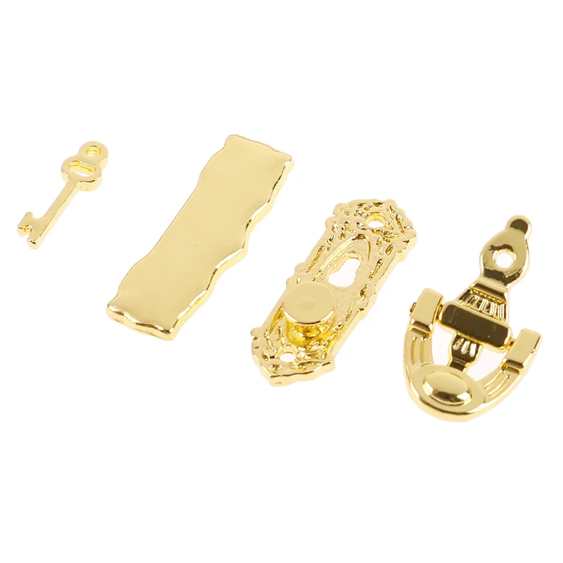 1:12 4PCS Metall Türklopfer Set Puppenhaus Hardware Miniatur Zubehör
