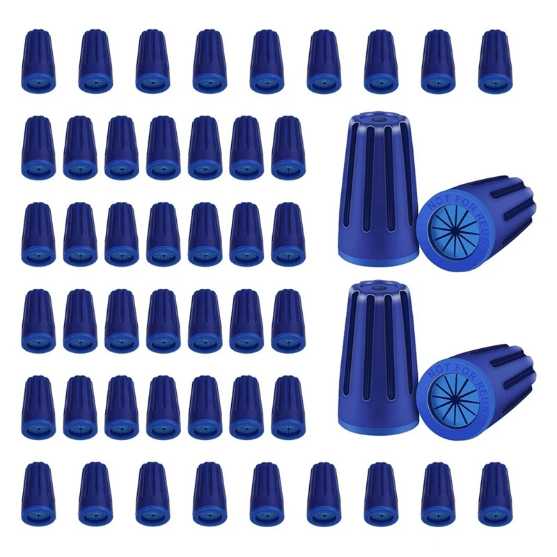 

50 Piece Waterproof Wire Electrical Connectors Blue Plastic Outdoor Seal Electrical Twist Caps Cable Terminal Connector