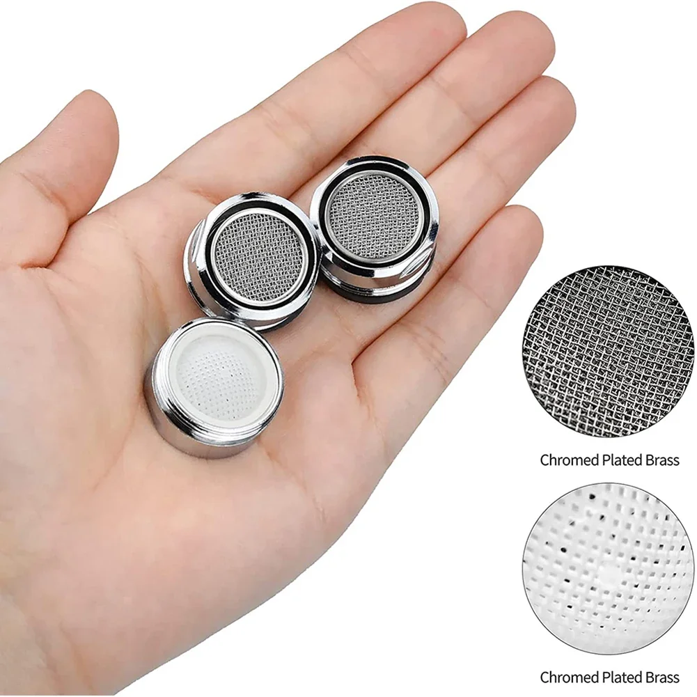3x Brass Water Saving Faucet Tap Aerator Replaceable Filter Mixed Nozzle M24 24mm Thread Bathroom Faucet Bubbler Bathroom Parts