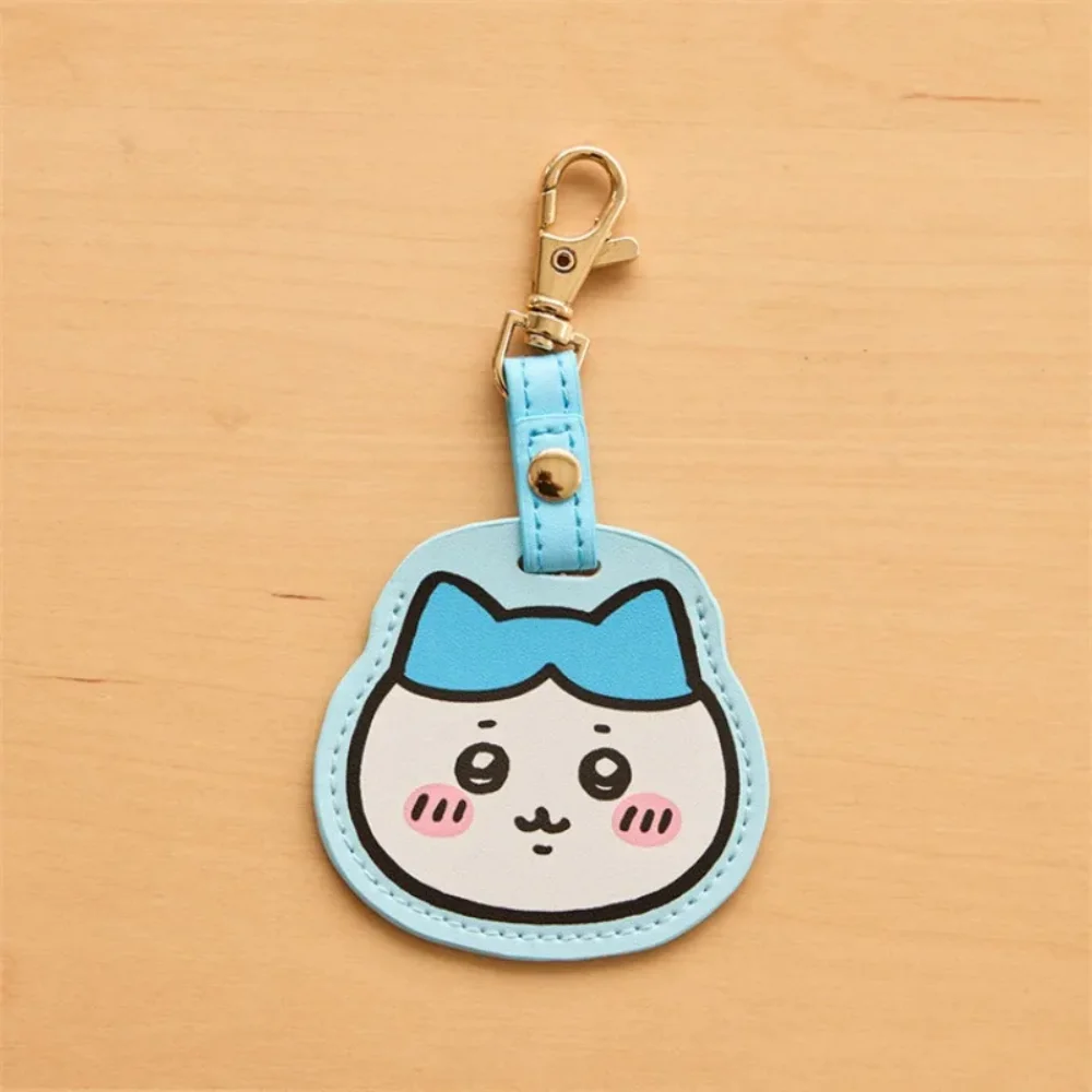 Chiikawa Access Control Card Cover Keychain PU Leather Anime Hachiware Usagi Sensing ic Card Elevator Card Protective Sleeve