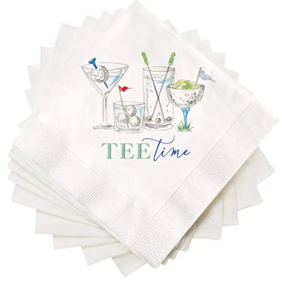 تي تايم جولف كوكتيل 50 حزمة Fy لوازم الحفلات ذات الطابع الجولف 2-Ply المتاح pkins للتقاعد عيد ميلاد أو Tourment C #1