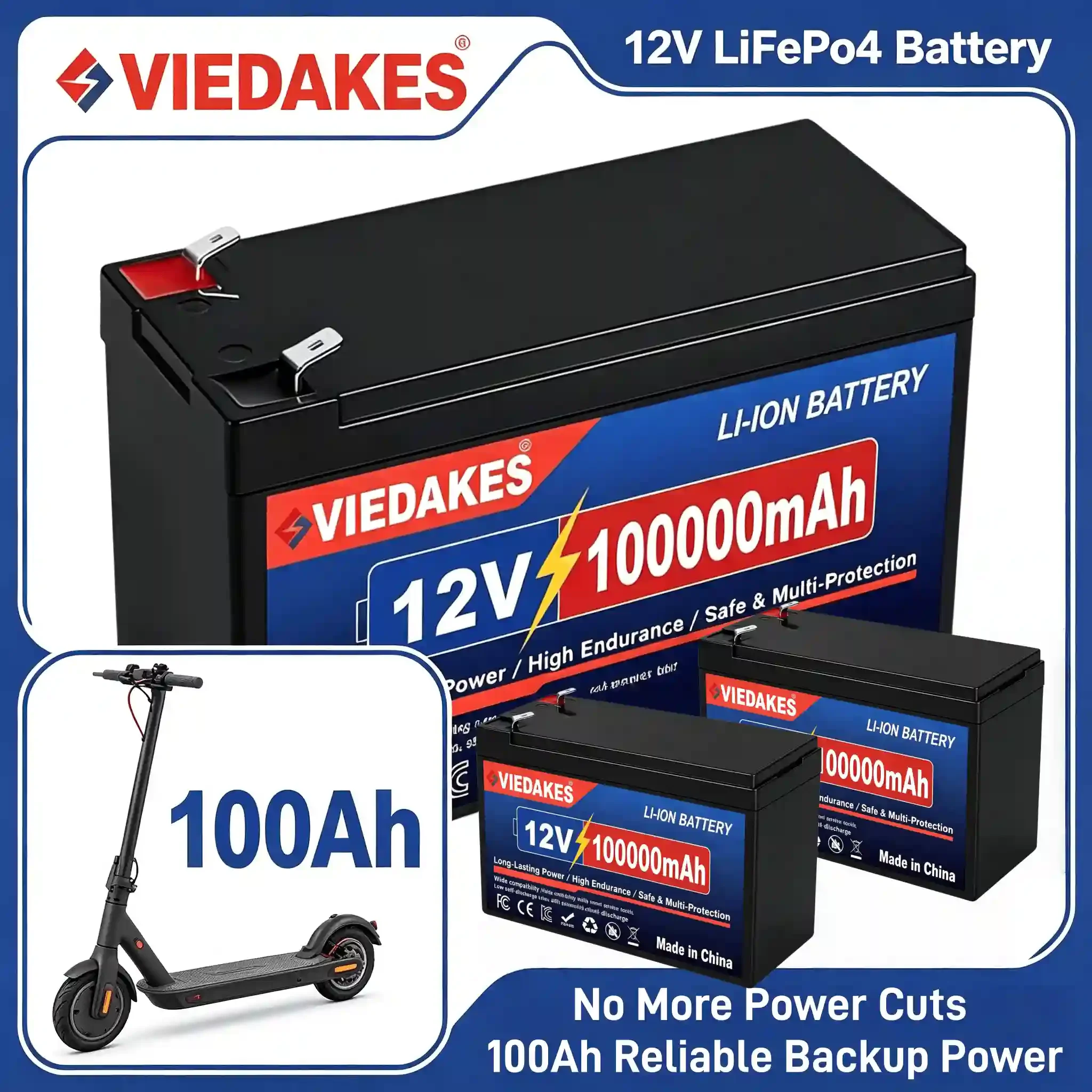 

12V 100Ah LiFePO4 Battery طاريه 12v ليثيوم قابلة للشحن Rechargeable for RV Camping Solar and Emergency Use
