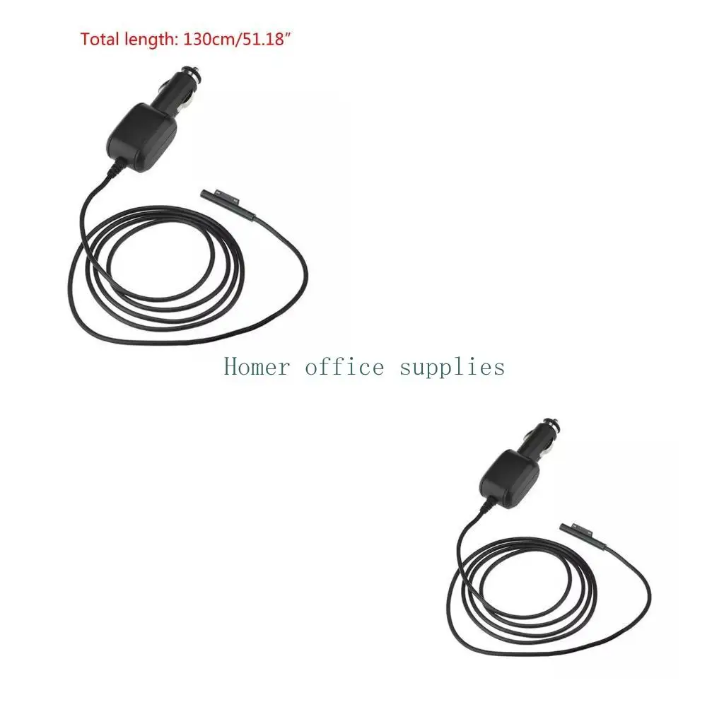 

K43B Protable Surface Car Charger for DC 15V 3A Power Supply Guide Cable Power Charger Adapter for Surface Pro 7/6/5/4/3