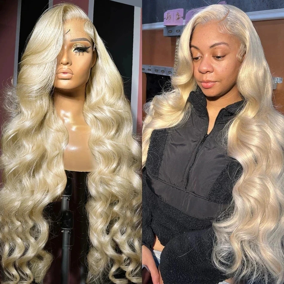 

613 Blonde 13x6 HD Lace Front Human Hair Wig 30 inch Body Wave Lace Front Curly Wigs 100% Human Hair Long Guleless Wigs on Sale