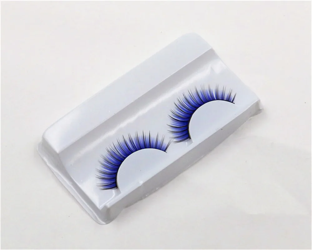 1 pairs colorful exaggerated fake eyelash fashion 3D natural fake eyelashes makeup tool