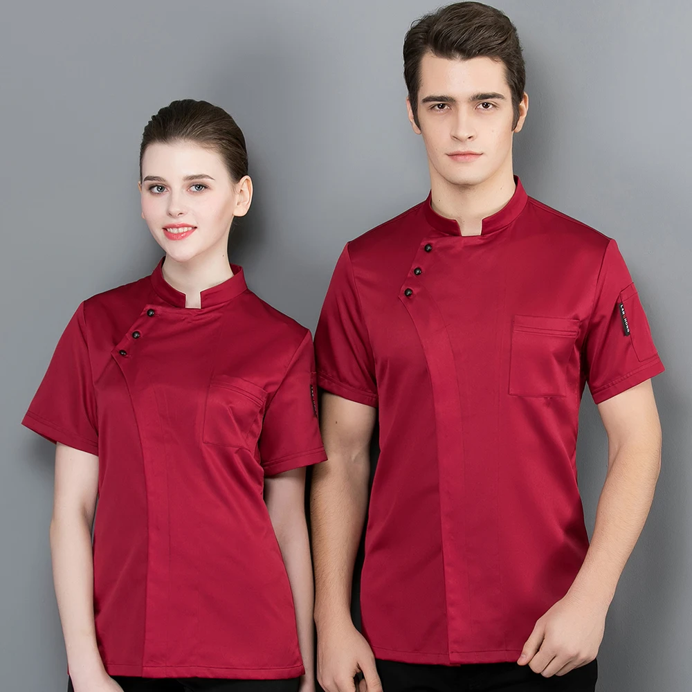 Abrigo de Chef para hornear, ropa de trabajo, uniforme de cocina para restaurante, chaquetas de cocina para hombres y mujeres, camisas de cocinero de servicio de comida