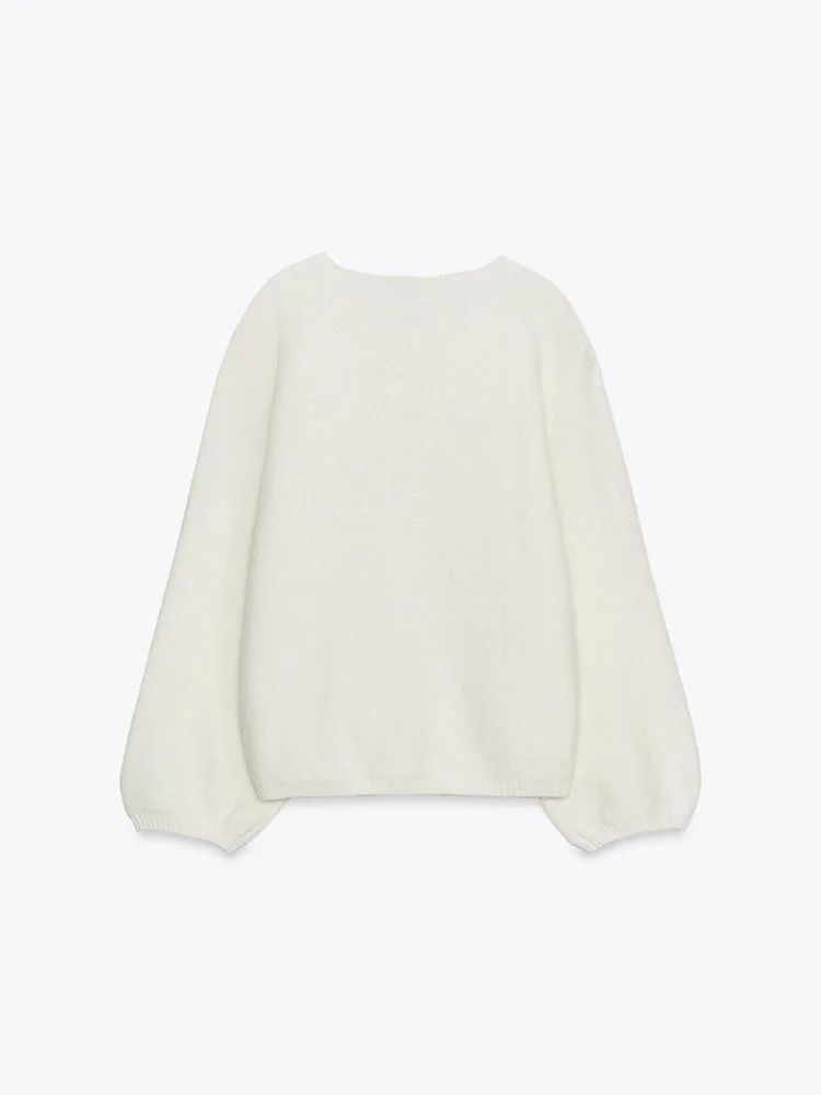 ملابس نسائية أنيقة وعصرية من التريكو بأكمام منتفخة، إصدار جديد لخريف 2025، أزياء نسائية بأسلوب عرقي، ملابس مسرحية راقية للسيدات