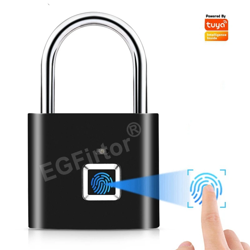 EGFirtor Tuya Smart Fingerprint Padlock Anti-Theft Security Lock for Bag Luggage Box Digital Keyless Door Lock for Travel