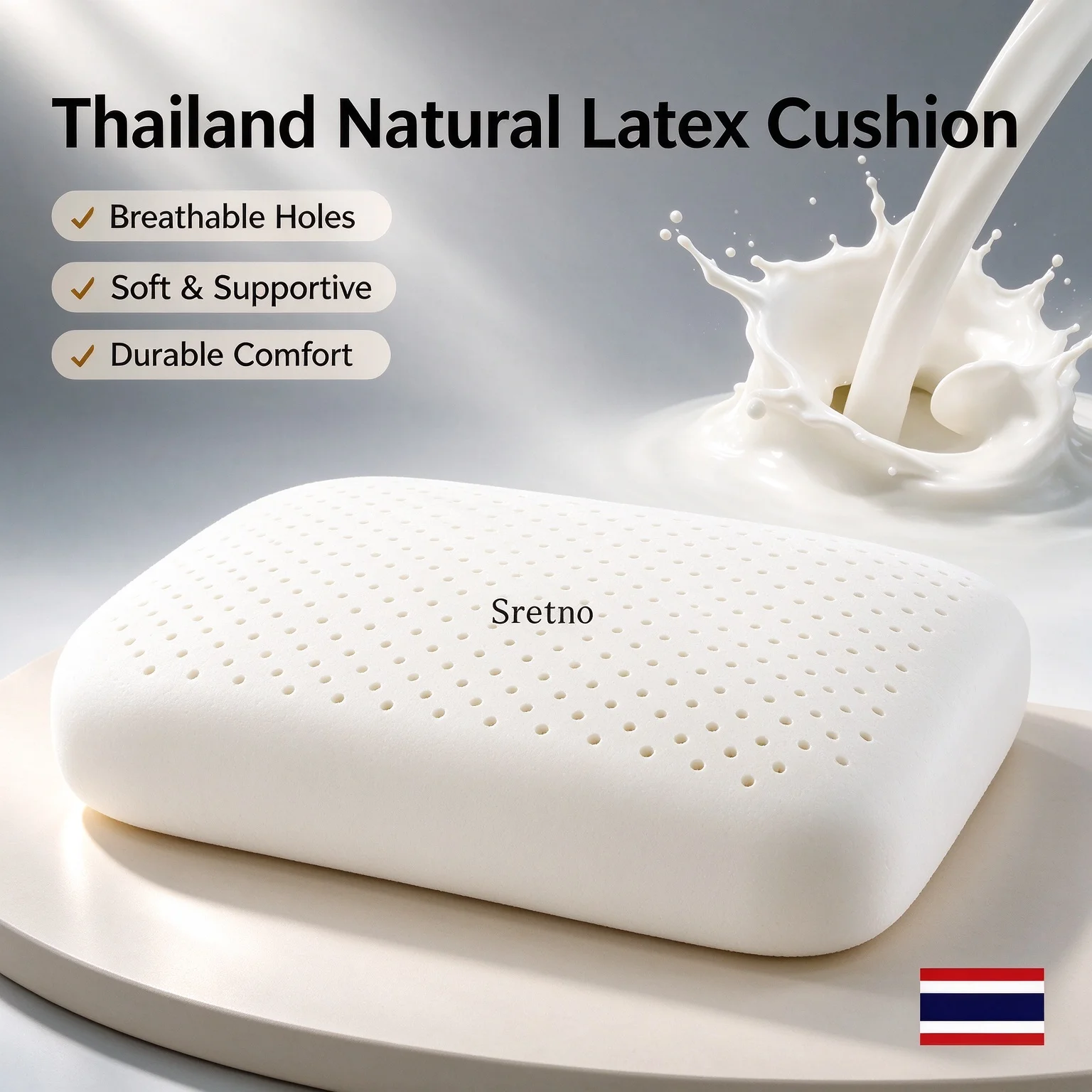 Portable Natural Latex Neck Pillow Office&Student Nap Sleeping Pillow, Car Seat Cushion, Cervical Support, Travel Sleep Pillows