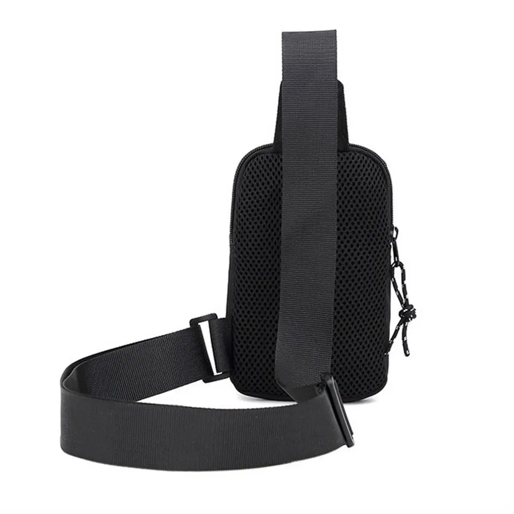 Luxuriöse Crossbody-Brusttasche für Herren, lässige Oxford-Umhängetasche, kleine schwarze Handytasche für Männer, geeignet zum Radfahren – Detail 2