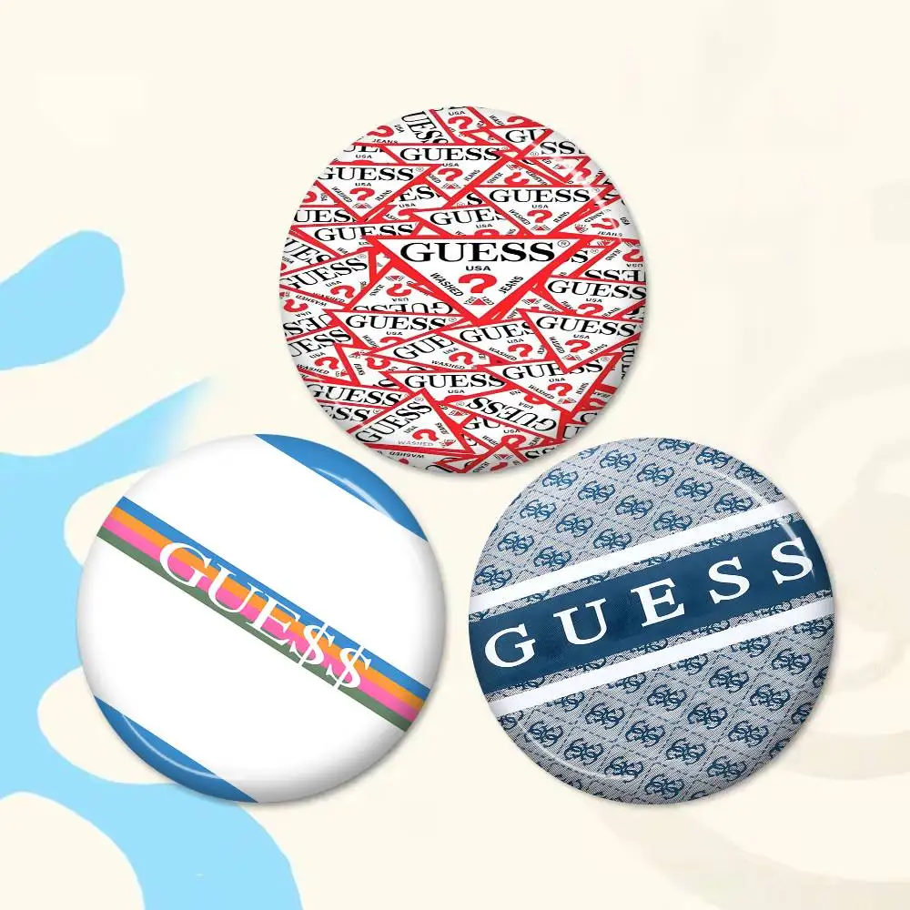 Fashion G-Guess-s Tinplate Soft Button Pin Brooch Metal Badge Custom Jewelry Accessories Hat Bag Lapel