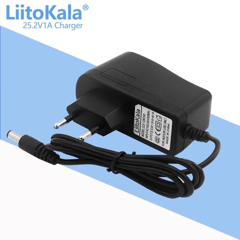 LiitoKala 25.2V1A  DC 8.4V/16.8V/12.6V 1A 1000mA Adapter Power Supply 2S 3S 4S 6S charger for 18650 lithium battery/AC100-240V