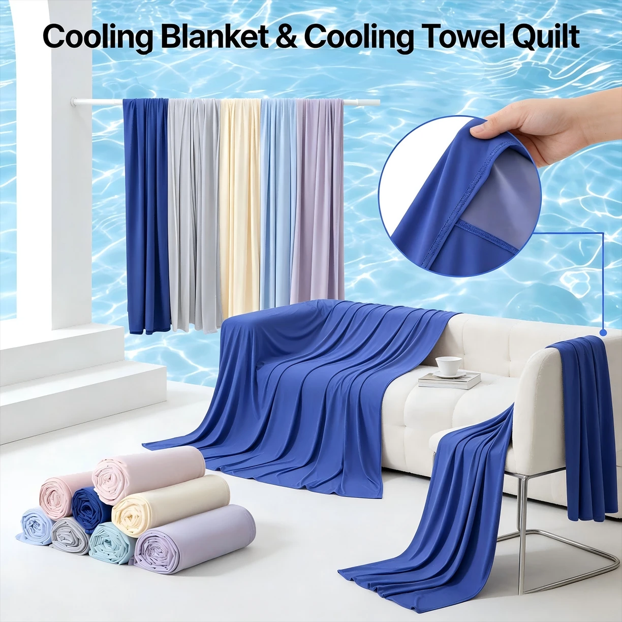 Solid Cooling Silk Feeling Bed Sheet with Moisture - Absorbing and Breathable Features Instant Cool Sensation
