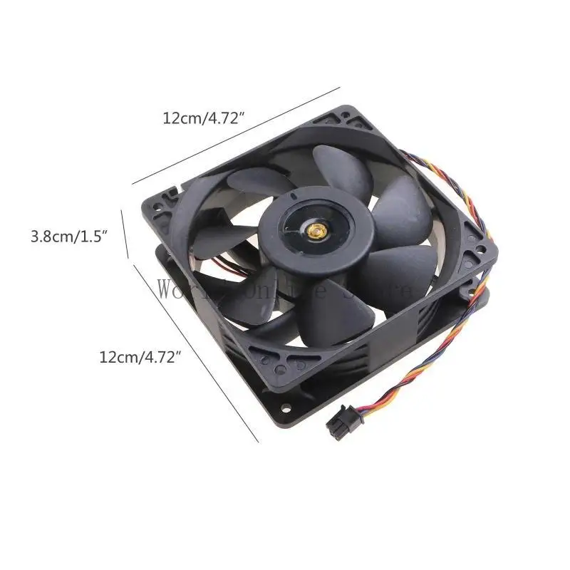 Hoge snelheid 120 mm koelventilator 12 DF1203812B2FN voor 12V 4.5 A 120x120x38mm 4p 87HC